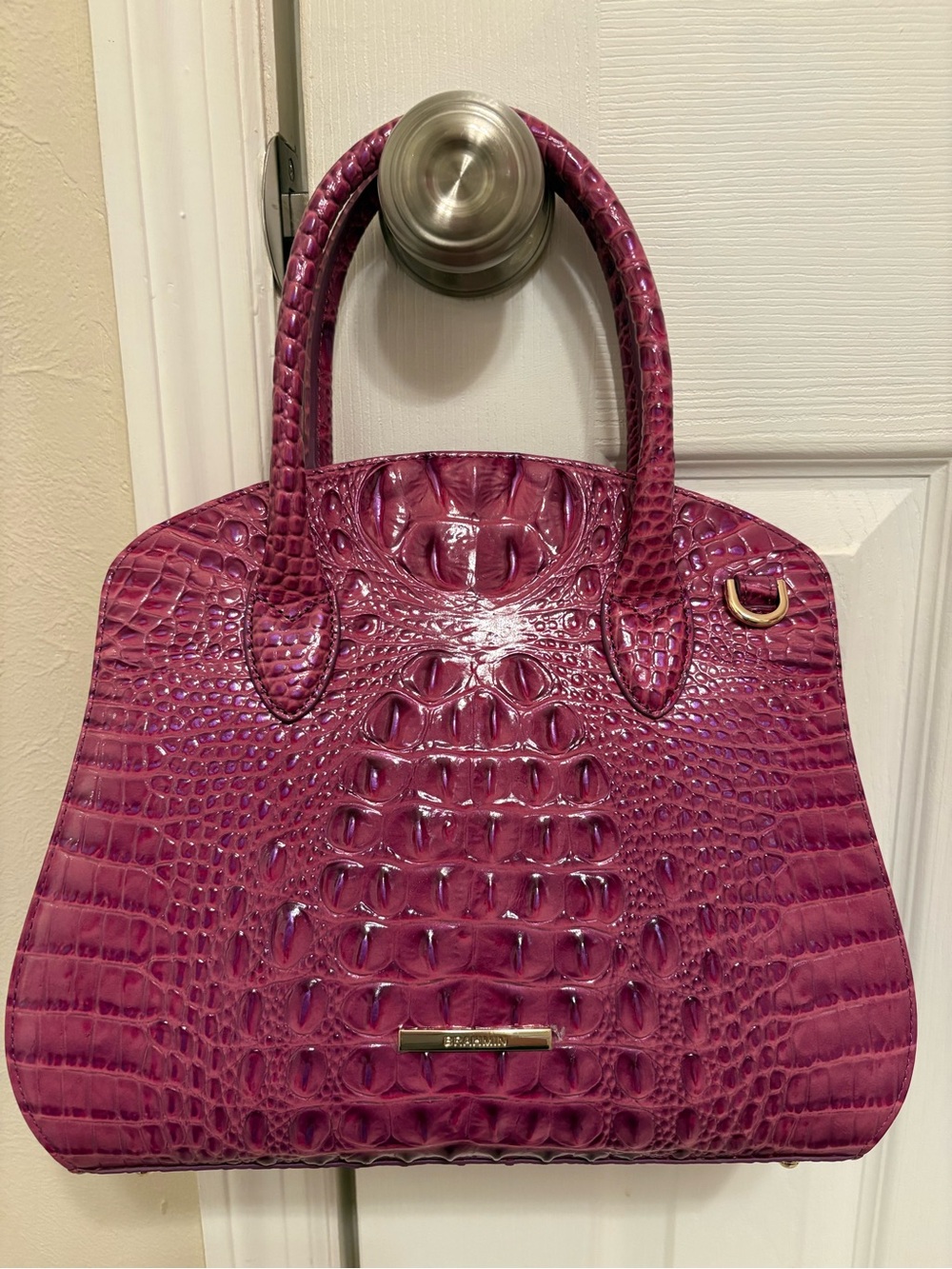 Brahmin Rosetta Satchel/Shoulder Bag in Dewberry